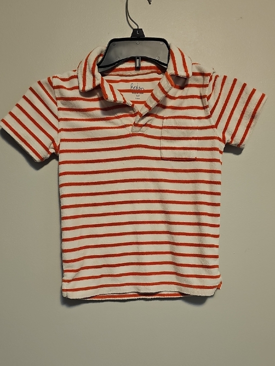 Boden Other - Boden White and Orange Terry Towel Cloth Striped Polo for Kids